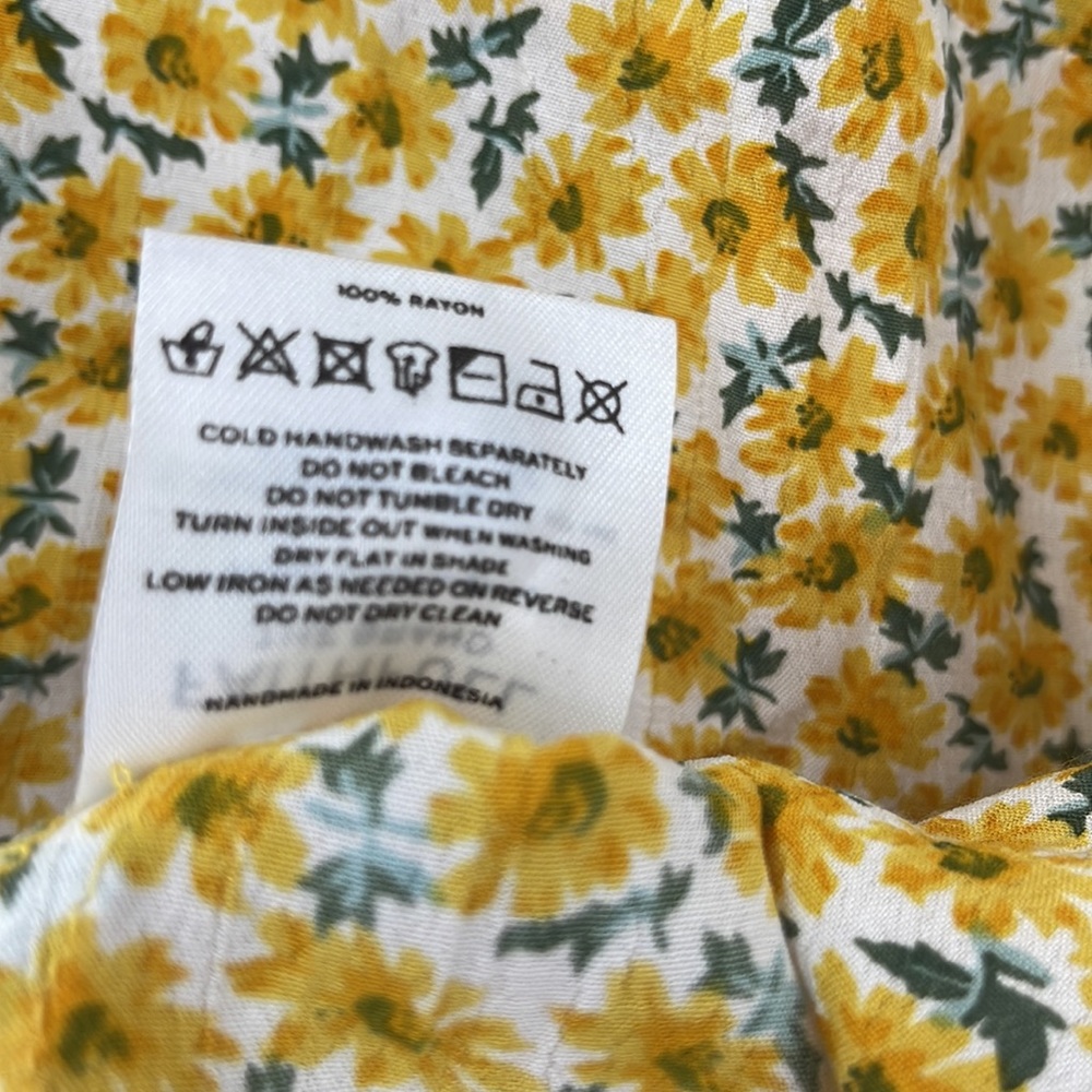 Faithfull The Brand Yellow Floral Women's Sun Dress Mini Dress - Picture 14 of 15